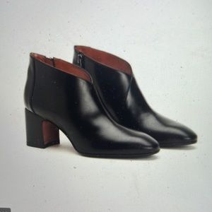 Aquatalia Elodina Black Leather Weatherproof Ankle Boots